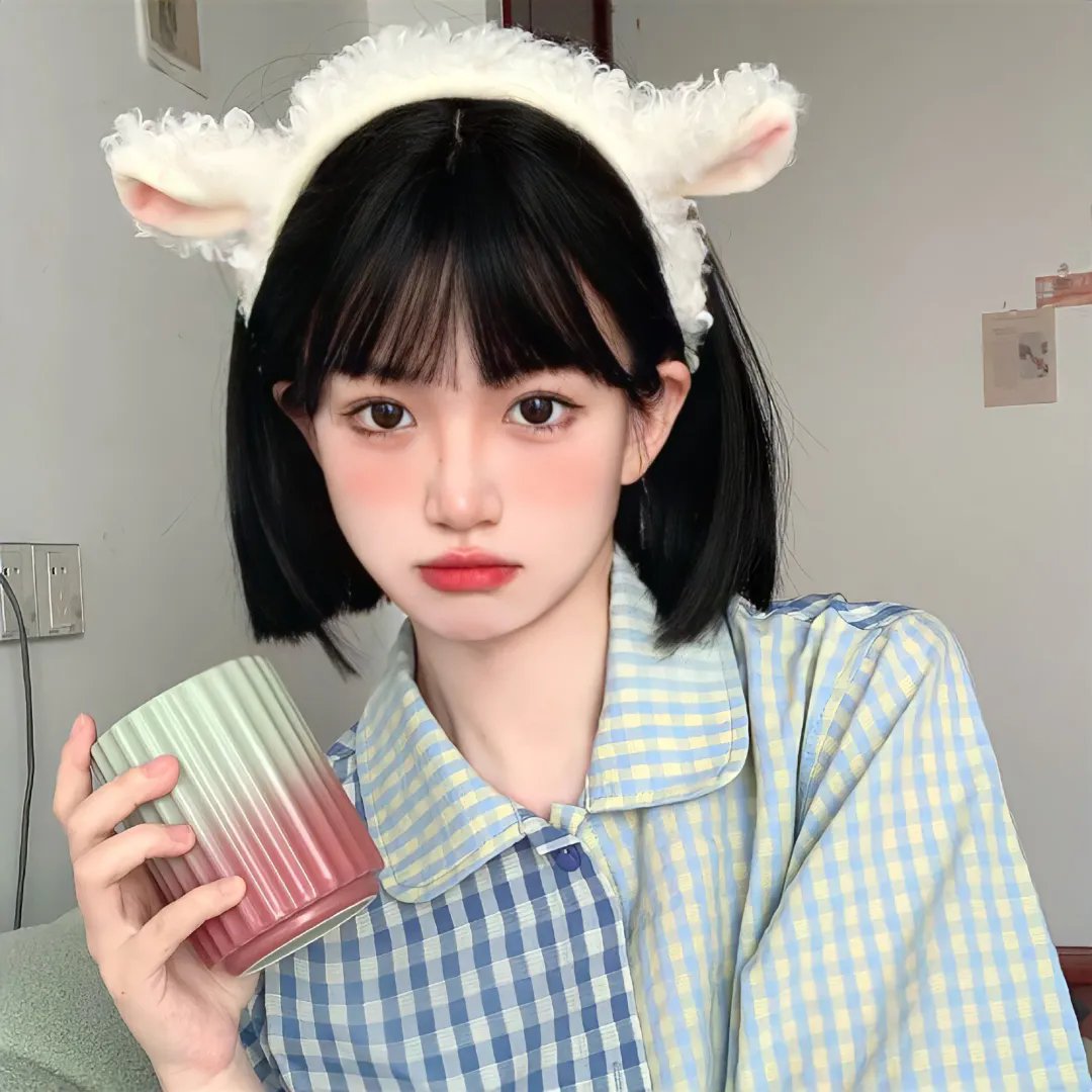 与一位女士合影